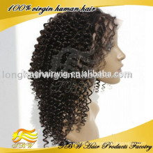 Fashion mongolian hair hand tied wigs jerry curl Lace wig